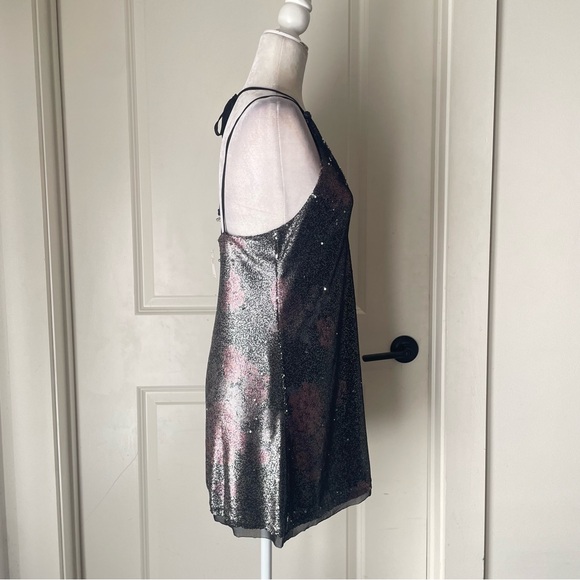 New Free People Double Take Sequin Slip Mini Dress Small - Picture 5 of 8